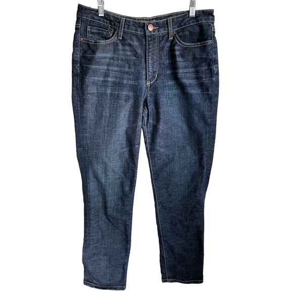Seven7 Premium Denim Blue Jeans Straight Leg Women's Size 14 Dk Wash High Rise - Picture 1 of 8